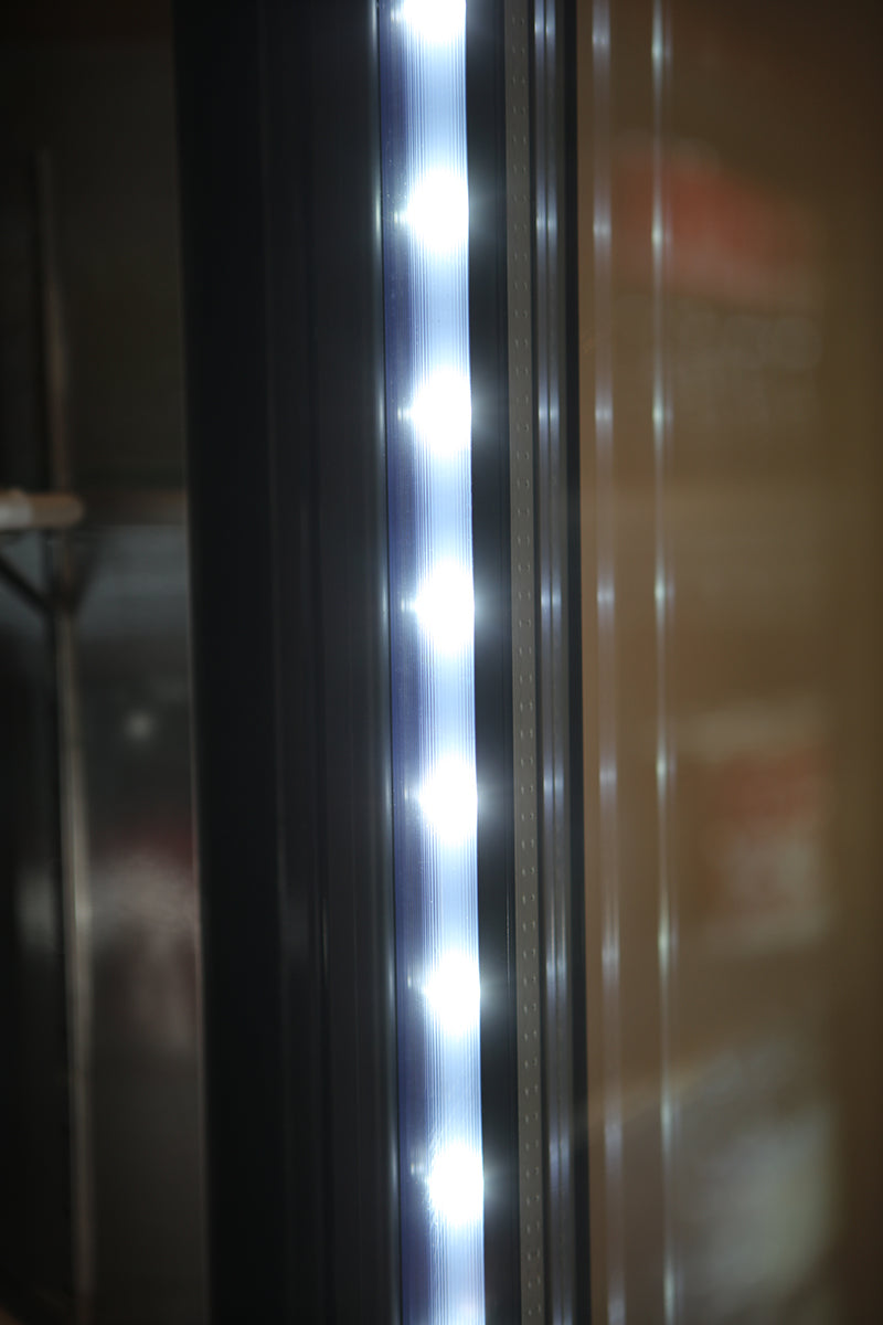 Atosa MCF8707GR Bottom Mount (2) Glass Door Refrigerator S/S In/Out Dimensions: 54-2/5 W * 31-7/10 D * 83-1/10 H