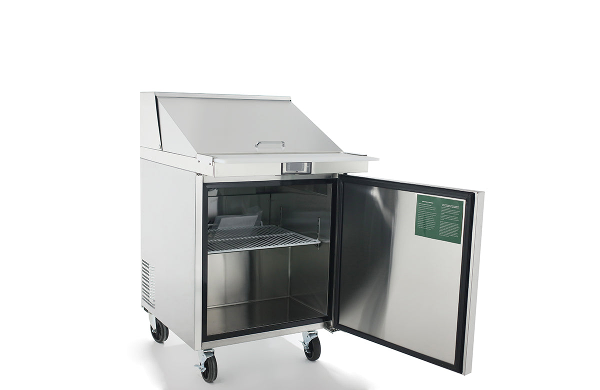 Atosa MSF8301GR 27'' Sandwich Prep. Table with 8 S/S Pans Dimensions: 27-1/2 W * 30 D * 44-3/10 H