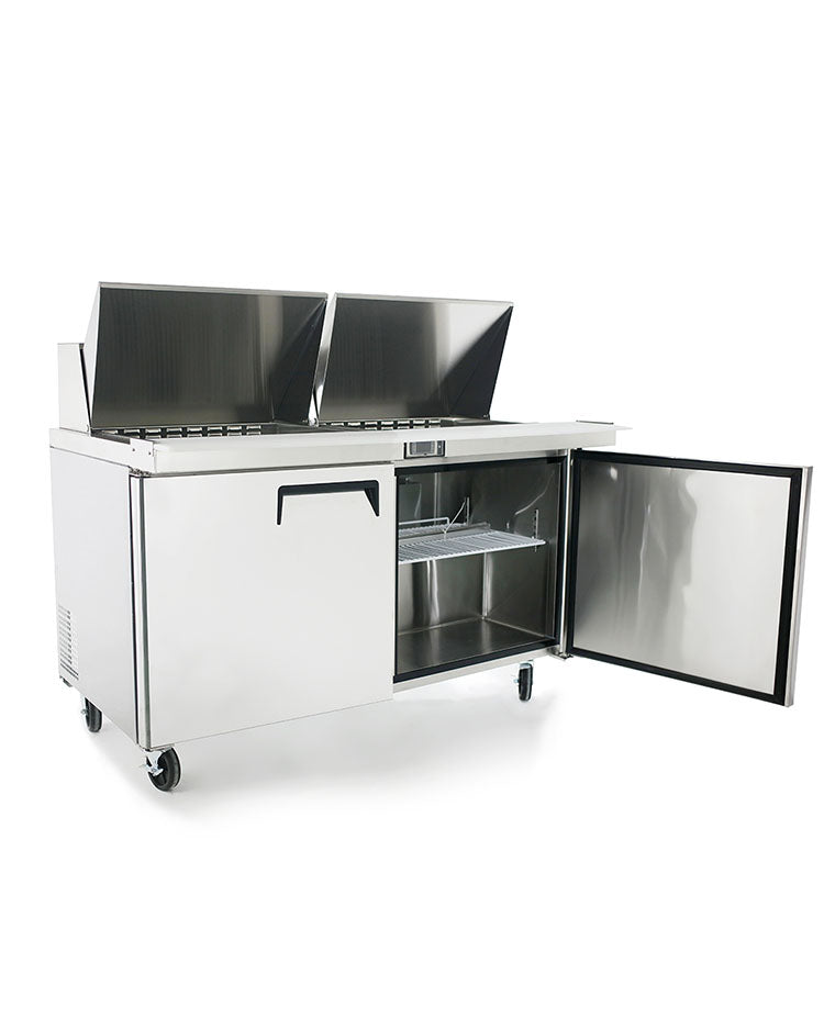 Atosa MSF8307GR 60'' Mega top Sandwich Prep. Table with 24 S/S Pans Dimensions: 60-1/5 W * 34 D * 46-3/5 H