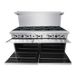 Atosa AGR-10B 60'' Gas Range. (10) 32,000 B.T.U. Open Burners with Two 26'' 1/2 Wide Ovens; 4 Oven Racks (Castors Included)