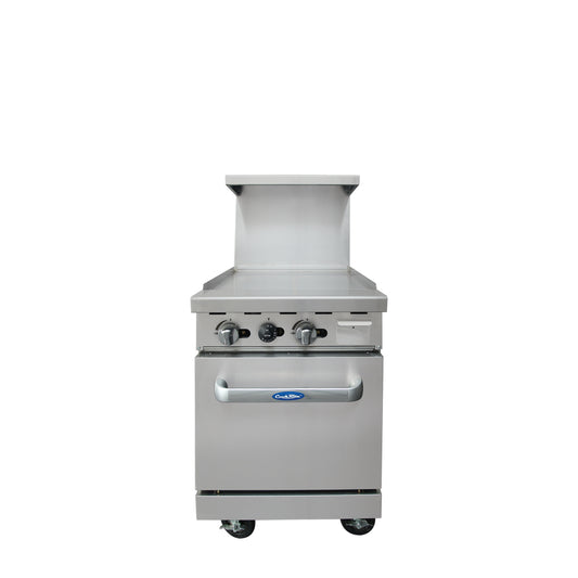 Atosa AGR-24G 24'' Wide Griddle with (1) 20'' Wide Oven 2 Oven Racks (Castors Included)