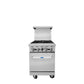 Atosa AGR-4B 24'' Gas Range. (4) 32,000 B.T.U. Open Burners with (1) 20'' Wide Oven, 2 Oven Racks (Castors Included)