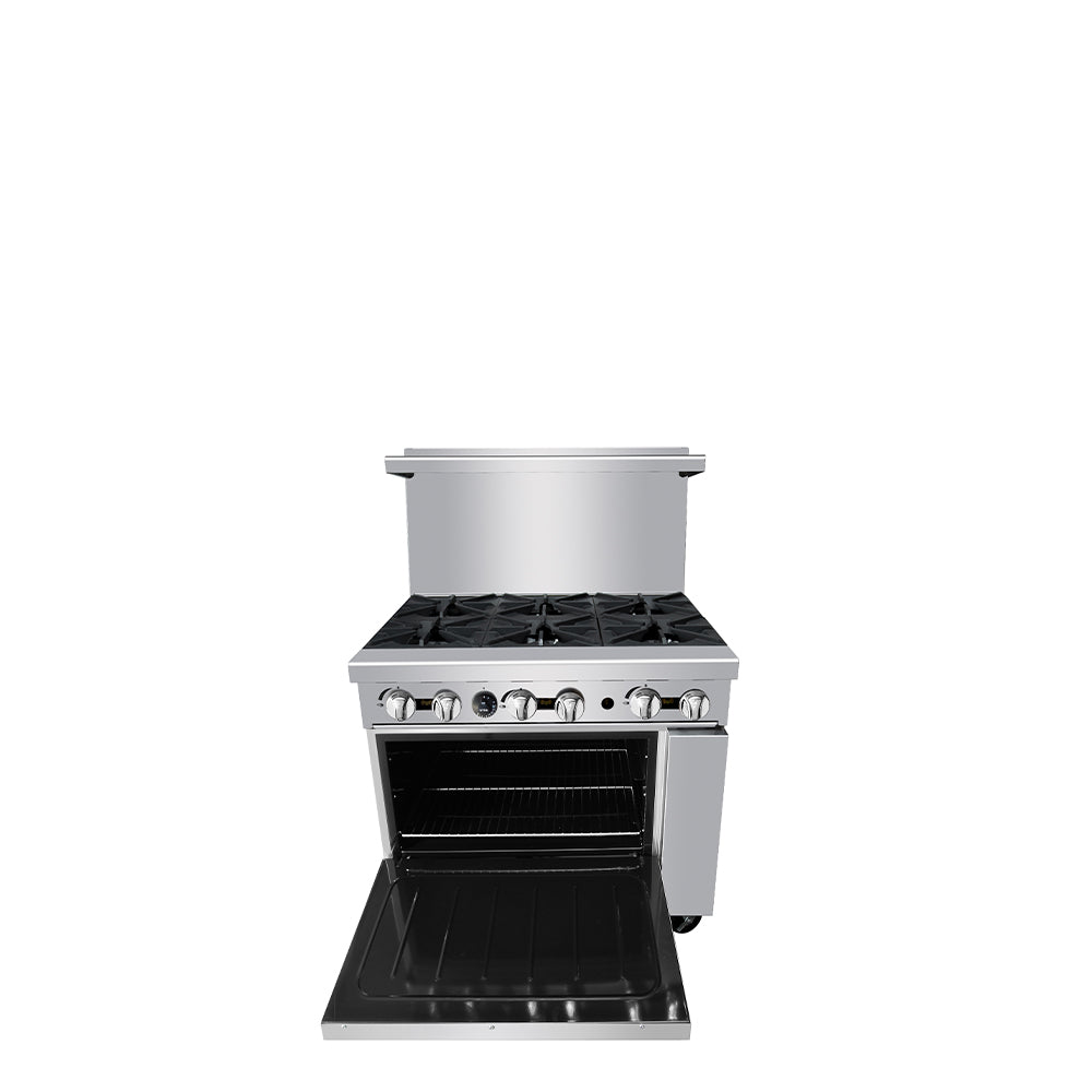 Atosa AGR-6B 36″ Gas Range with Six (6) Open Burners (Castors Included)
