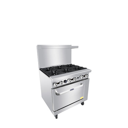 Atosa AGR-6B 36″ Gas Range with Six (6) Open Burners (Castors Included)