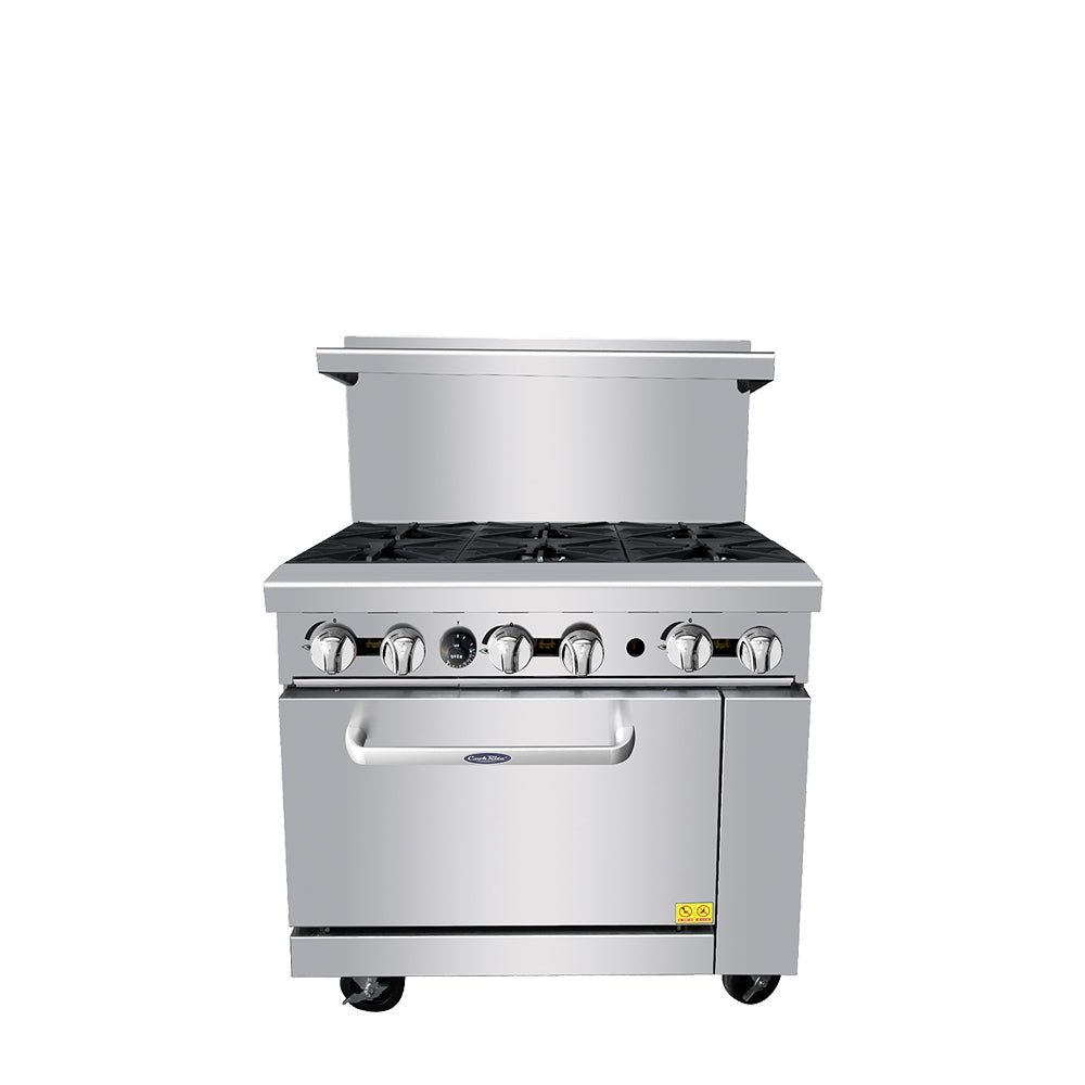 Atosa AGR-6B 36″ Gas Range with Six (6) Open Burners (Castors Included)