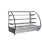 Atosa CHDC-56 Countertop Heated Display Case - Curved, 5.6 Cu Ft w/ 3 SS Shelves w/ 2 Rear Sliding Glass Doors Dimensions: 35-3/8 W * 22-7/8 D * 26-3/4 H