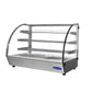 Atosa CHDC-56 Countertop Heated Display Case - Curved, 5.6 Cu Ft w/ 3 SS Shelves w/ 2 Rear Sliding Glass Doors Dimensions: 35-3/8 W * 22-7/8 D * 26-3/4 H