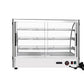 Atosa CHDC-56 Countertop Heated Display Case - Curved, 5.6 Cu Ft w/ 3 SS Shelves w/ 2 Rear Sliding Glass Doors Dimensions: 35-3/8 W * 22-7/8 D * 26-3/4 H