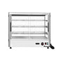Atosa CHDS-71 Countertop Heated Display Case - Square, 7.1 Cu Ft w/ 3 SS Shelves w/ 2 Rear Sliding Glass Doors Dimensions: 35-3/8 W * 22-1/2 D * 26-5/8 H