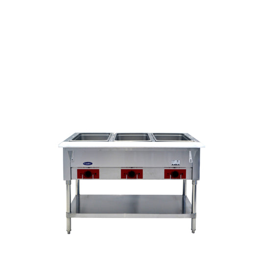 Atosa CSTEA-3C Electric Hot Food Table, 3 Wells 500W/well, 1500W/120V (Water Pans Included)