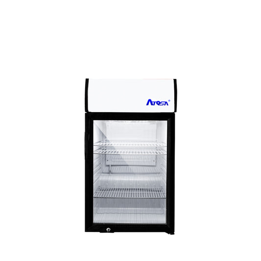 Atosa CTD-3S Compact Countertop Merchandiser, 3 Cu Ft with Display Panel Dimension: 18-1/8 W*18-1/2 D*33 H