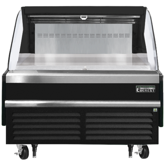 Everest Refrigeration EOMH-48-B-35-S Horizontal Open Air Merchandiser - Black Exterior