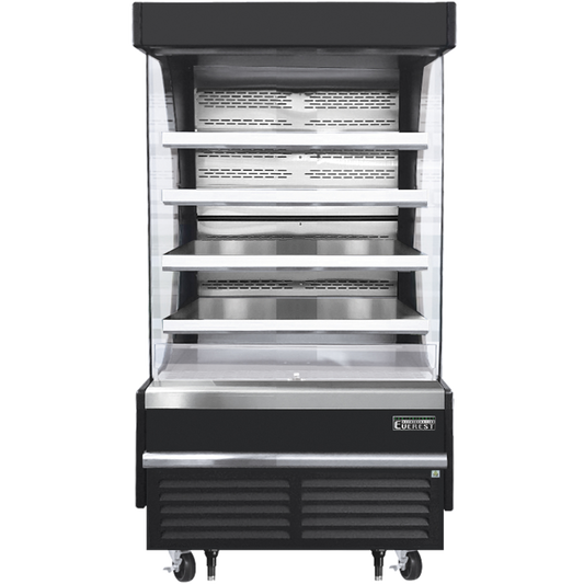 Everest Refrigeration EOMV-36-B-35-T Vertical Open Air Merchandiser - Black Exterior