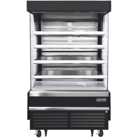Everest Refrigeration EOMV-48-B-28-T Vertical Open Air Merchandiser - Black Exterior
