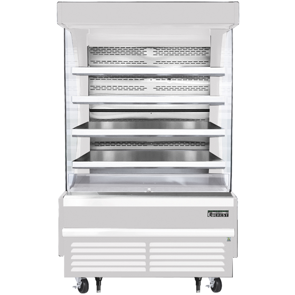 Everest Refrigeration EOMV-48-W-28-T Vertical Open Air Merchandiser - White Exterior