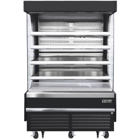 Everest Refrigeration EOMV-60-B-28-T Vertical Open Air Merchandiser - Black Exterior