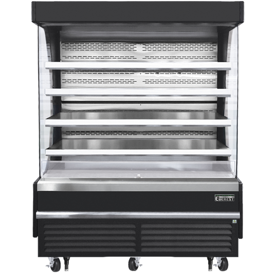 Everest Refrigeration EOMV-72-B-28-T Vertical Open Air Merchandiser - Black Exterior