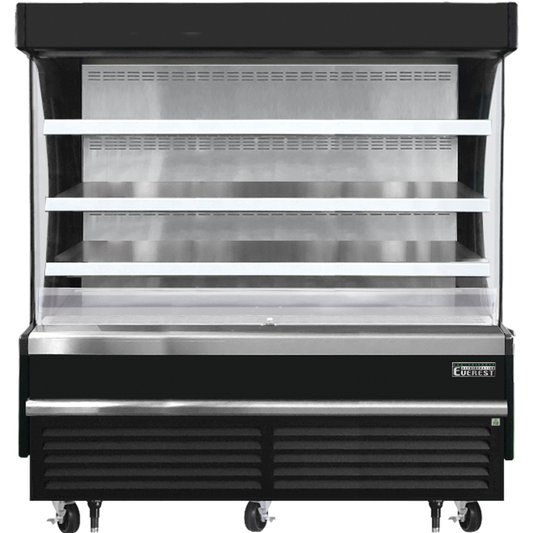 Everest Refrigeration EOMV-72-B-28-S Vertical Open Air Merchandiser - Black Exterior