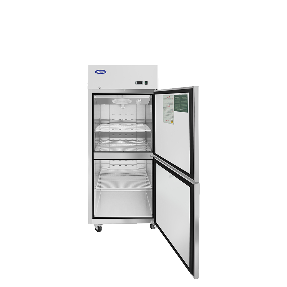 Atosa MBF8010GR Top Mount (2) Divided Door Refrigerator (RIGHT) Dimensions: 28-7/10 W * 31-7/10 D * 81- 3/10 H