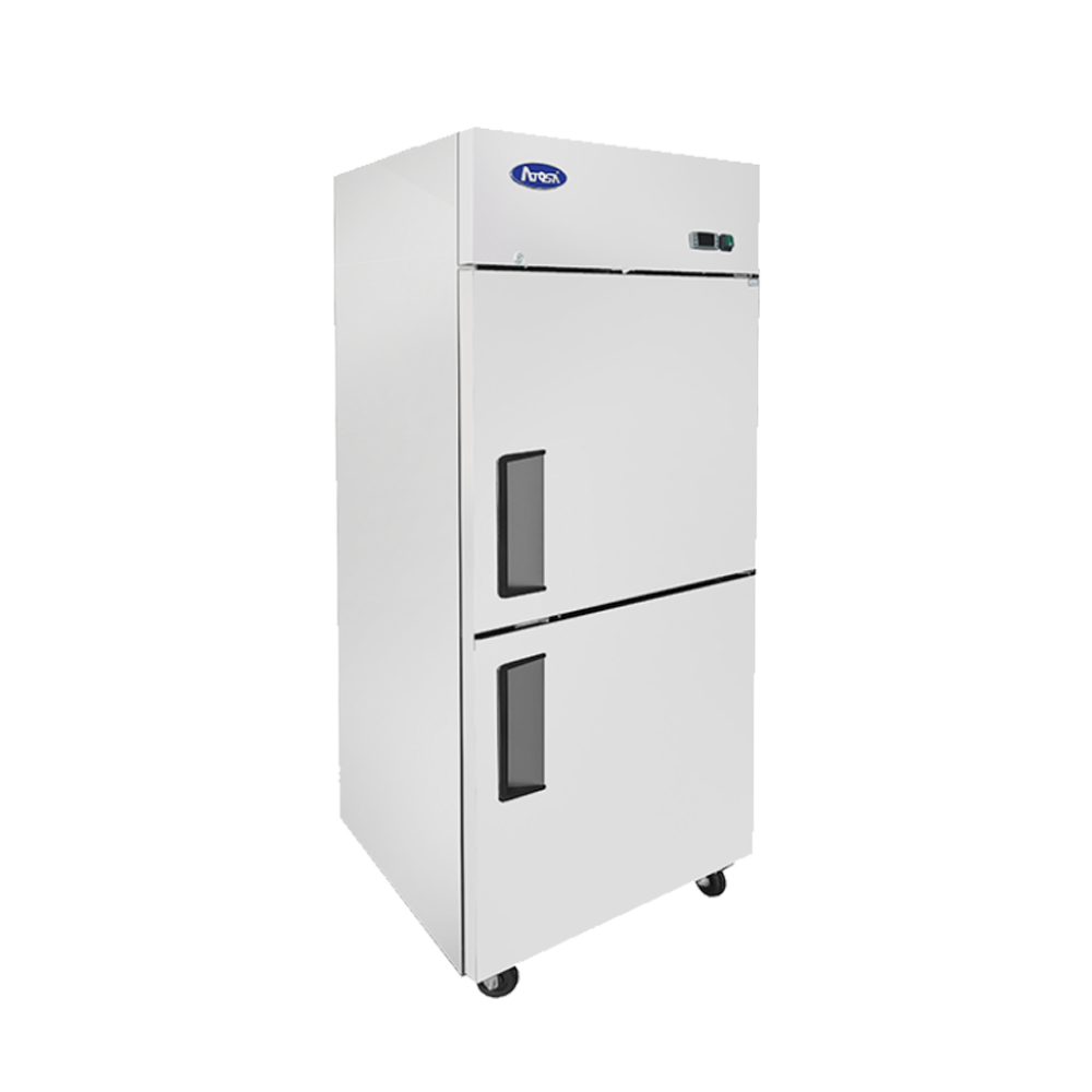 Atosa MBF8010GR Top Mount (2) Divided Door Refrigerator (RIGHT) Dimensions: 28-7/10 W * 31-7/10 D * 81- 3/10 H