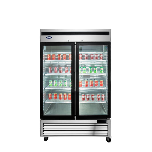 Atosa MCF8703ES Bottom Mount (2) Glass Door Freezer S/S In/Out Dimensions: 54-2/5 W * 31-1/2 D * 83-1/10 H