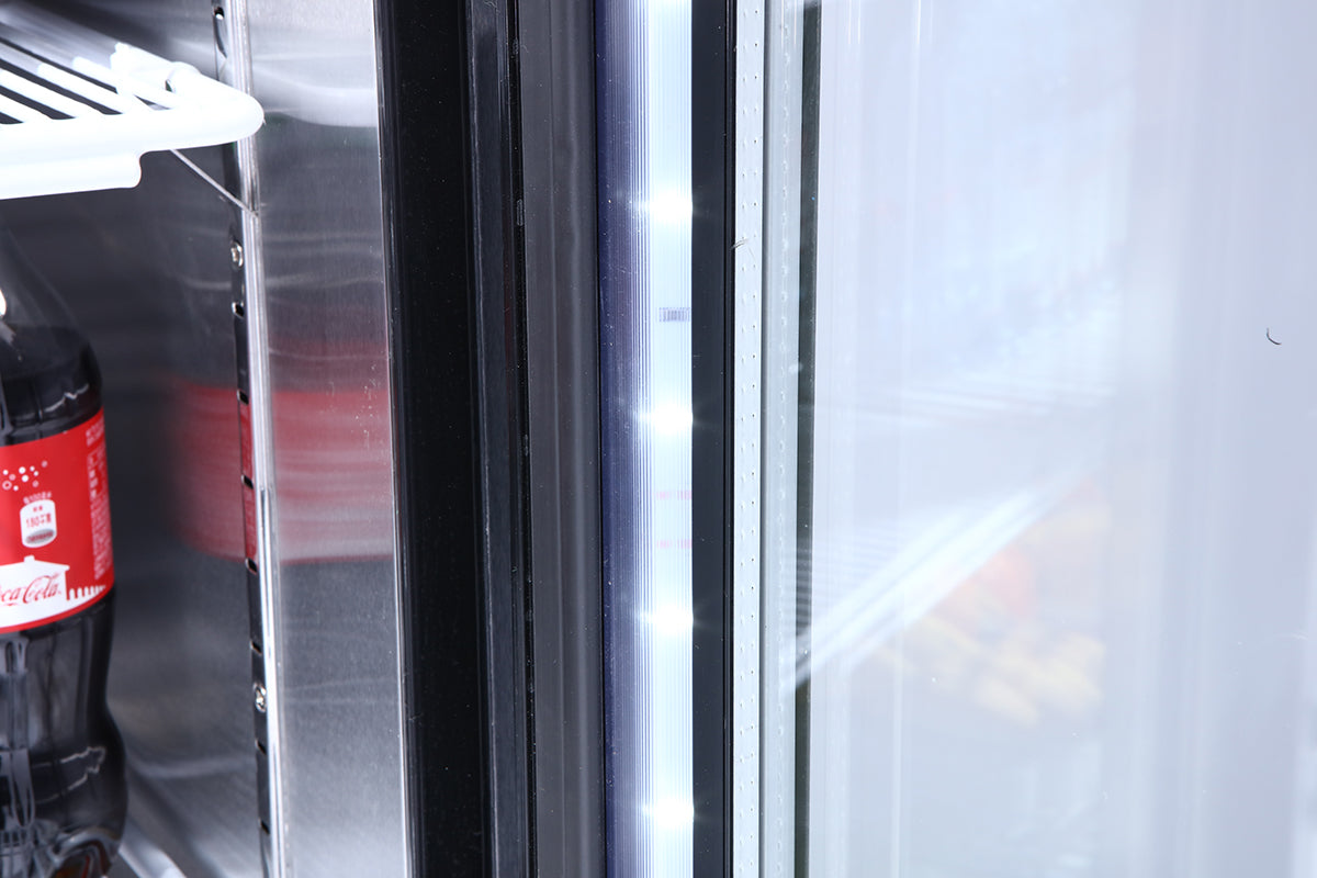 Atosa MCF8722GR Bottom Mount (1) Glass Door Refrigerator 19.39 cu ft - Black Cabinet Dimensions: 27 W * 31-1/2 D * 81-1/5 H
