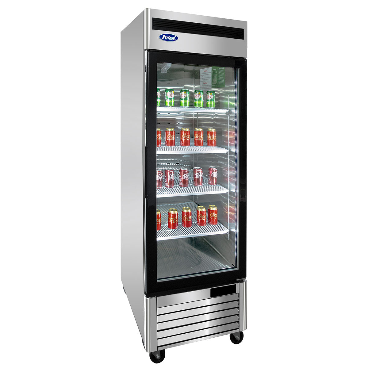 Atosa MCF8705GR Bottom Mount (1) Glass Door Refrigerator S/S In/Out Dimensions: 27 W * 31-7/10 D * 83-1/10 H