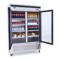 Atosa MCF8707GR Bottom Mount (2) Glass Door Refrigerator S/S In/Out Dimensions: 54-2/5 W * 31-7/10 D * 83-1/10 H
