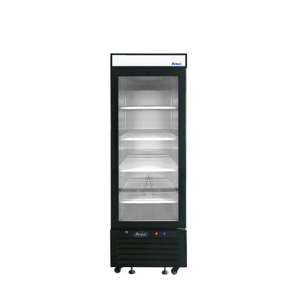 Atosa MCF8726GR Bottom Mount (1) Glass Door Refrigerator 8.3 cu ft - Black Cabinet