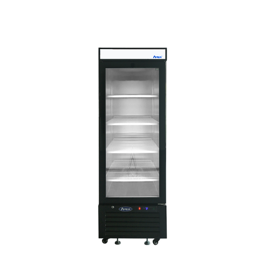 Atosa MCF8726GR Bottom Mount (1) Glass Door Refrigerator 8.3 cu ft - Black Cabinet