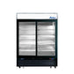Atosa MCF8727GR Bottom Mount (2) Glass Sliding Door Refrigerator 44.85 cu ft - Black Cabinet Dimensions: 54-2/5 W * 29-7/10 D * 81-1/5 H