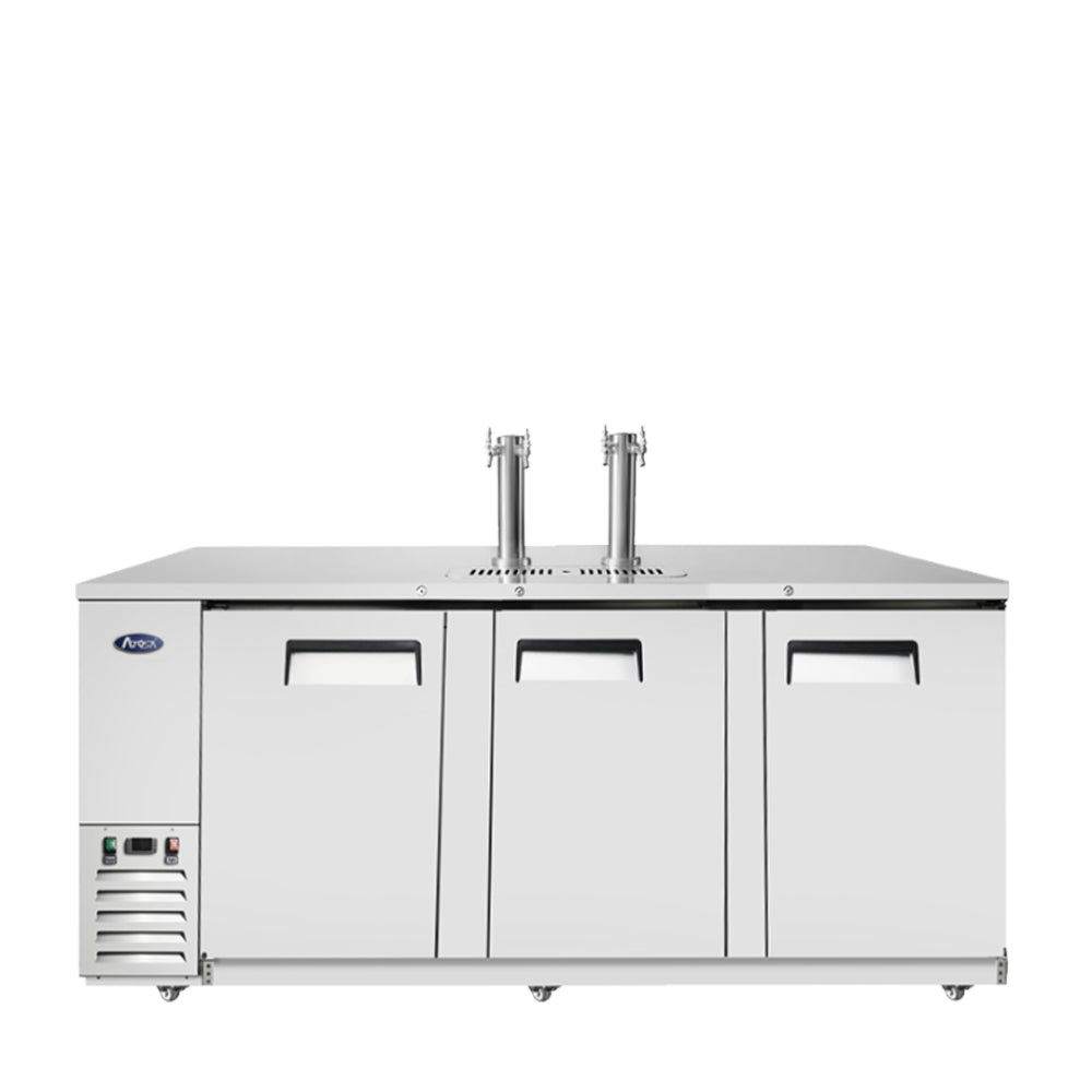 Atosa MKC90GR 90'' Keg Cooler-S/S-with 2 Dual Tap Towers Dimension: 89-3/10 W * 28-1/10 D * 40-1/10 H