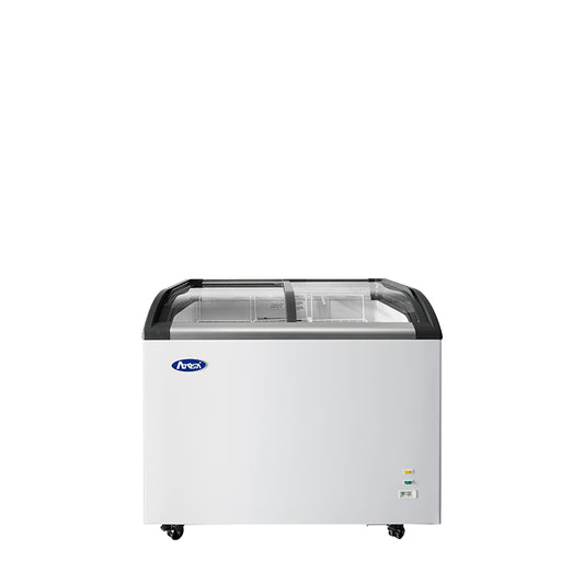 Atosa MMF9110 Angle Curved Top Chest Freezer (Glass Arc Lid), 9 Cu Ft