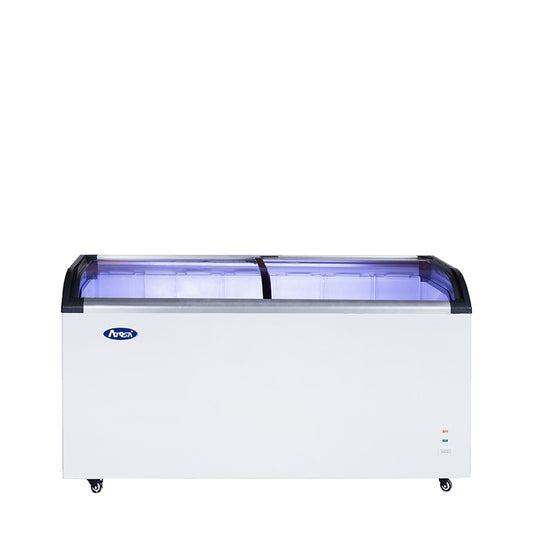 Atosa MMF9113 Angle Curved Top Chest Freezer (Glass Arc Lid), 12 Cu Ft