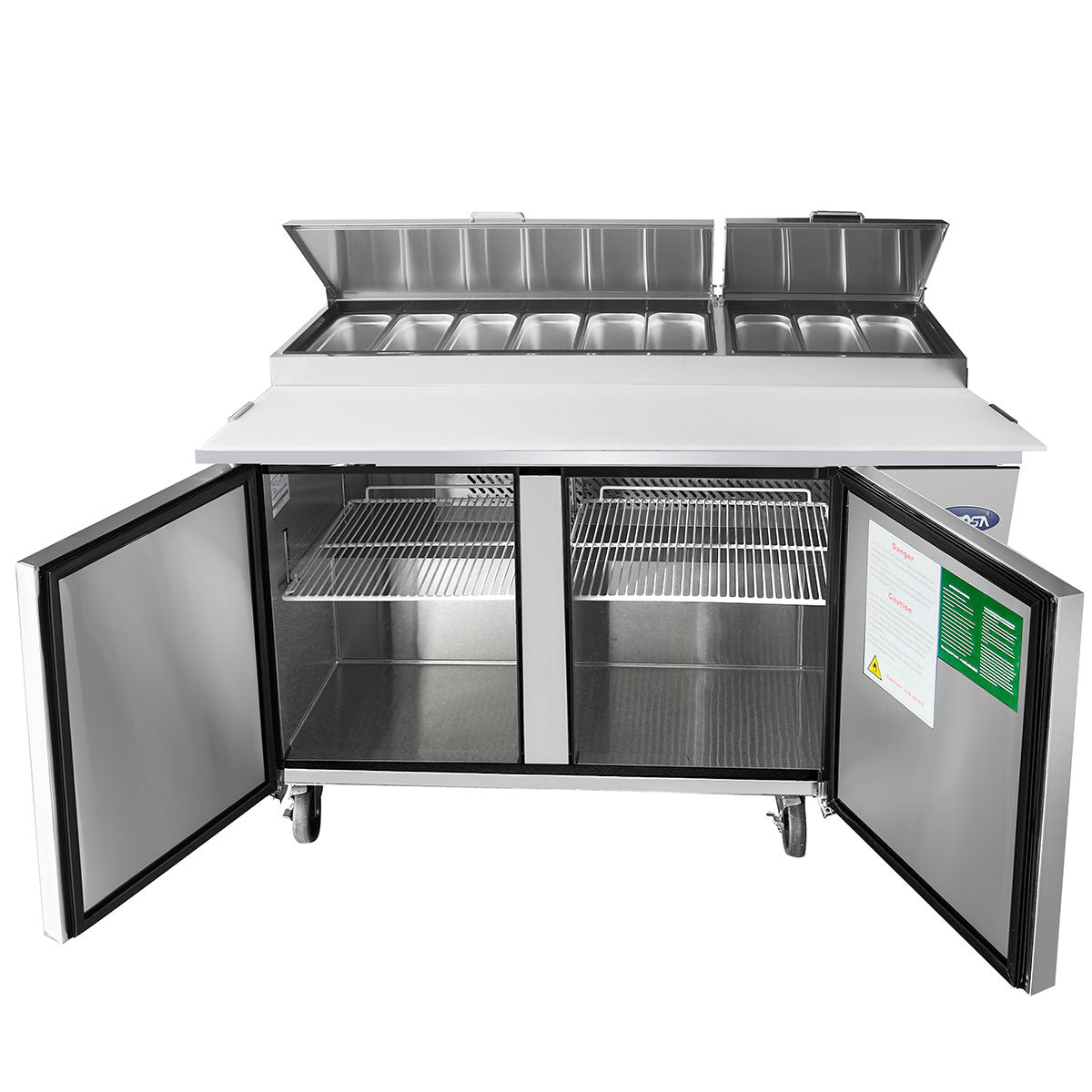 Atosa MPF8202GR 67'' Pizza Prep Table Dimensions: 67 W * 33-1/10 D * 44 H