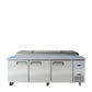 Atosa MPF8203GR 93'' Pizza Prep Table Dimensions: 93 W * 33-1/10 D * 44 H