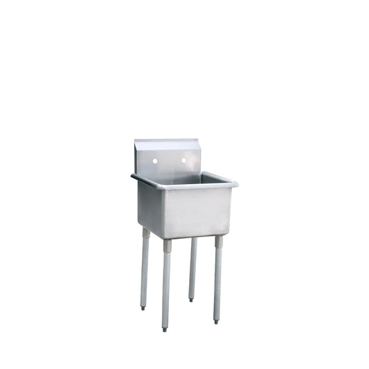 Atosa MRS-1-MOP (Ship in 6pcs/Skid) Mop Sink Dimension: 21"W *21.5"D *44.5"H *20.5" Leg, with Bowl Size 18"*18"*13" Backsplash, Galvanized Tubular Legs, with Adjustable Plastic Bullet Feet.