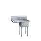 Atosa MRSA-1-L (Ship in 6pcs/Skid) One Comp. Sink, 18'' Left Drainboards Dimension: 39"W *24"D *44.5"H *22.5" Leg, Bowl Size 18'' x 18'' x 12'' Deep, Backsplash, Galvanized Tubular Legs, with Adjustable Plastic Bullet Feet.