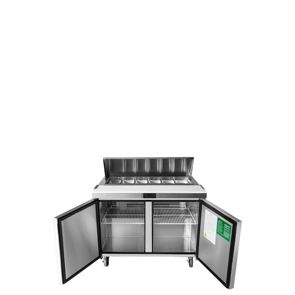 Atosa MSF8302GR 48'' Sandwich Prep. Table with 12 S/S Pans Dimensions: 48-1/5 W * 30 D * 44-3/10 H