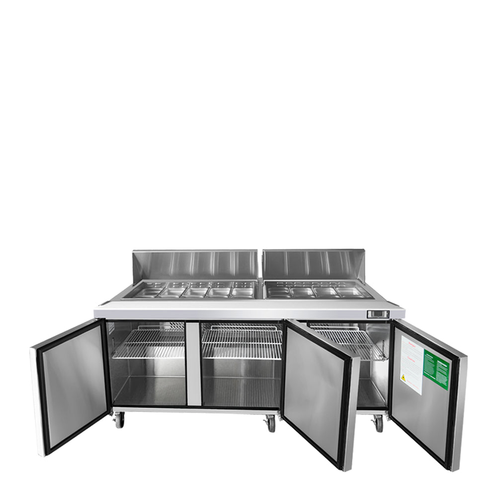 Atosa MSF8304GR 72'' Sandwich Prep. Table with 18 S/S Pans Dimensions: 72-7/10 W * 30 D * 44-3/10 H