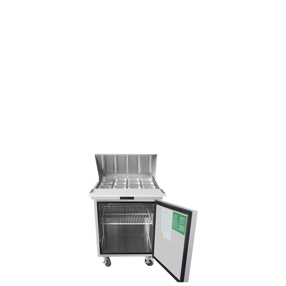 Atosa MSF8305GR 27'' Mega top Sandwich Prep. Table with 12 S/S Pans Dimensions: 27-1/2 W * 34 D * 46-3/5 H