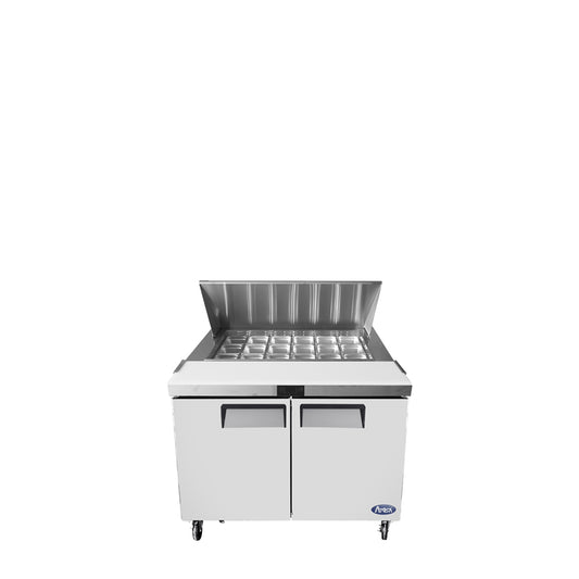 Atosa MSF8306GR 48'' Mega top Sandwich Prep. Table with 18 S/S Pans Dimensions: 48-1/5 W * 34 D * 46-3/5 H
