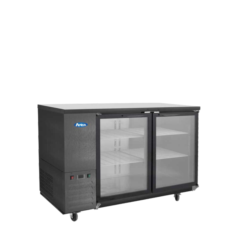 Atosa SBB48GGRAUS2 48" Back Bar Cooler w/ Glass Door Shallow Depth (Black Exterior) Dimension: 48 W * 24-1/2 D * 40-1/10 H