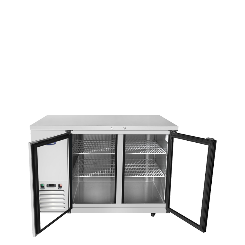 Atosa SBB59GGRAUS1 59" Back Bar Cooler w/ Glass Door Shallow Depth (S/S Exterior) Dimension: 57-4/5 W * 24-1/2 D * 40-1/10 H