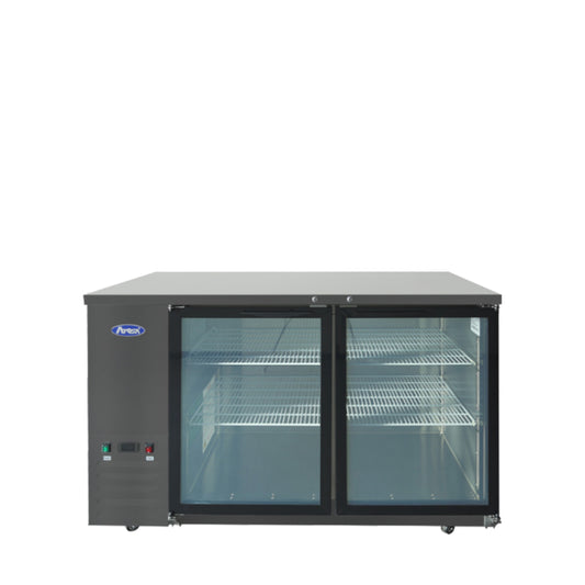 Atosa SBB59GGRAUS2 59" Back Bar Cooler w/ Glass Door Shallow Depth (Black Exterior) Dimension: 57-4/5 W * 24-1/2 D * 40-1/10 H