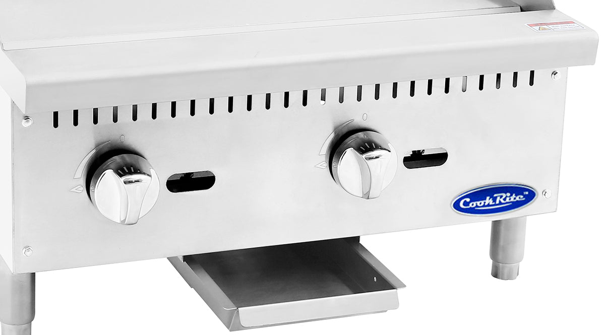 Atosa ATMG-24* HD 24'' Manual Griddle with Total 60,000 B.T.U.