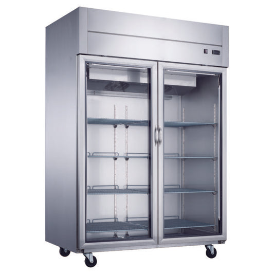 Dukers D55AR-GS2 Top Mount Glass 2-Door Commercial Reach-in Refrigerator