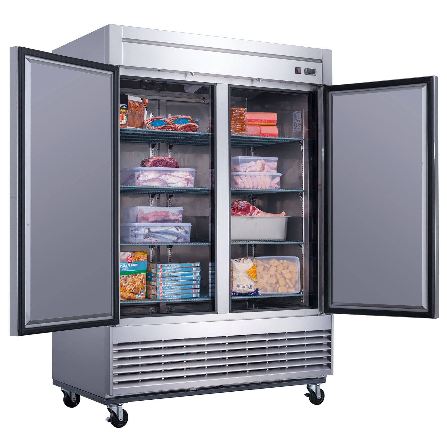 Dukers D55F 2-Door Commercial Freezer in Stainless Steel