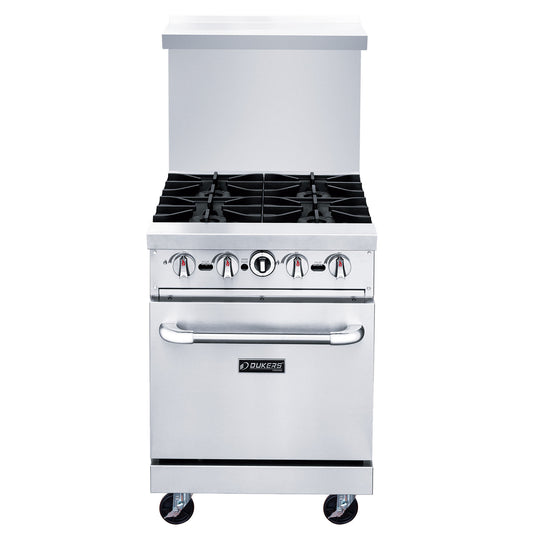 Dukers DCR24-4B 24″ Gas Range with Four (4) Open Burners