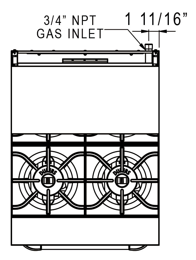 Dukers DCR24-4B 24″ Gas Range with Four (4) Open Burners